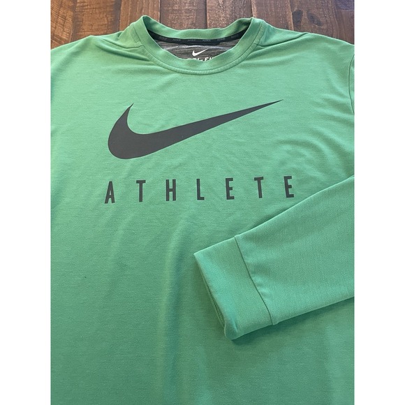 Nike Other - Nike Athlete Shirt Mens XL Green Long Sleeve Performance Pullover Dry Fit